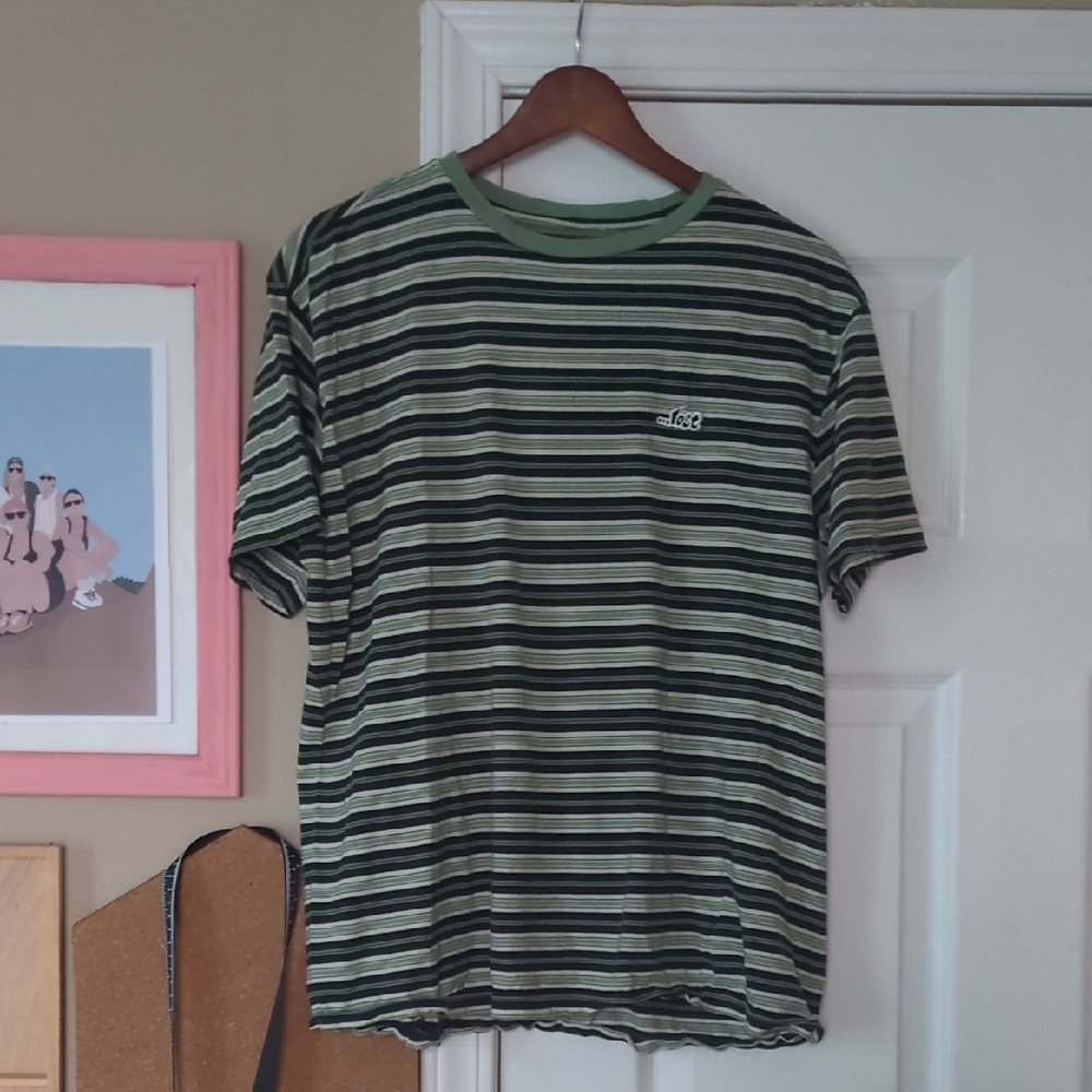 Lost Green and Black Striped Tee